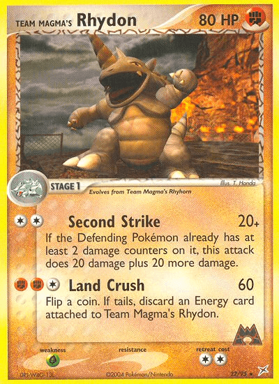 Team Magma's Rhydon Pokémon card