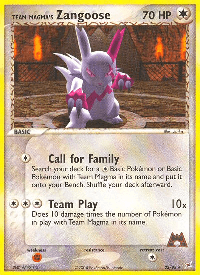 Team Magma's Zangoose Pokémon card