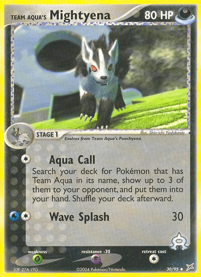 Team Aqua's Mightyena Pokémon card