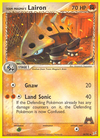 Team Magma's Lairon Pokémon card