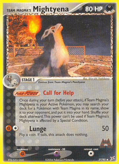 Team Magma's Mightyena Pokémon card