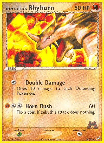 Team Magma's Rhyhorn Pokémon card