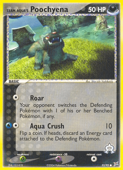 Team Aqua's Poochyena Pokémon card