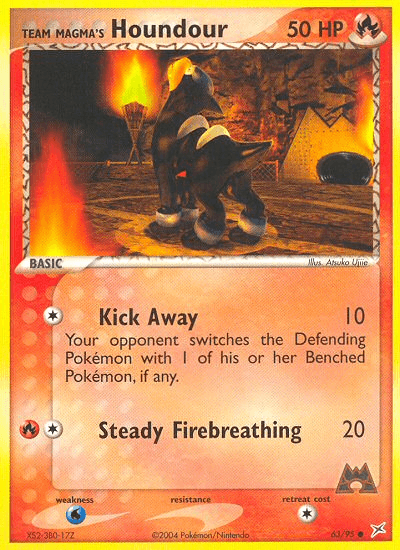 Team Magma's Houndour Pokémon card