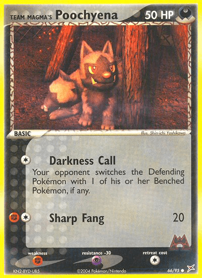 Team Magma's Poochyena Pokémon card