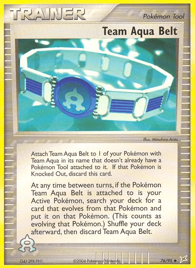 Team Aqua Belt Pokémon card
