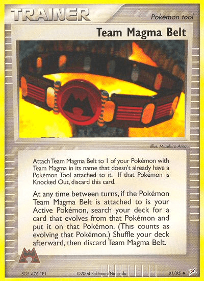 Team Magma Belt Pokémon card
