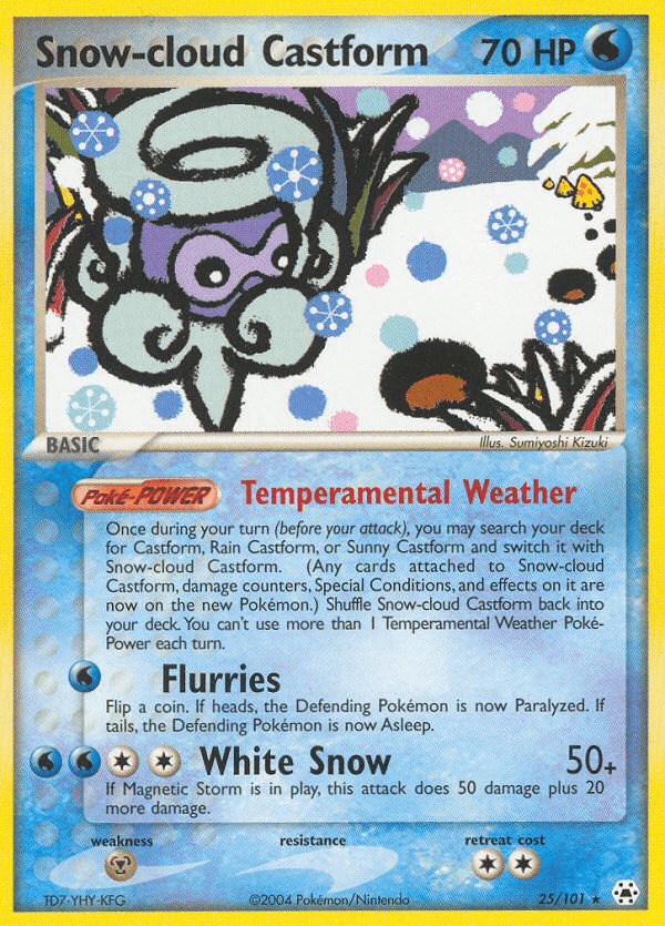 Snow-cloud Castform Pokémon card