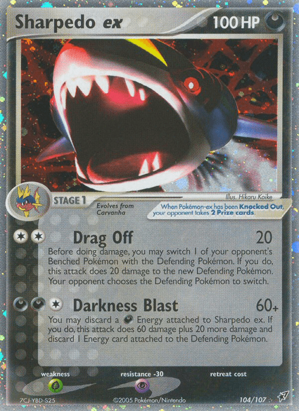 Sharpedo ex Pokémon card