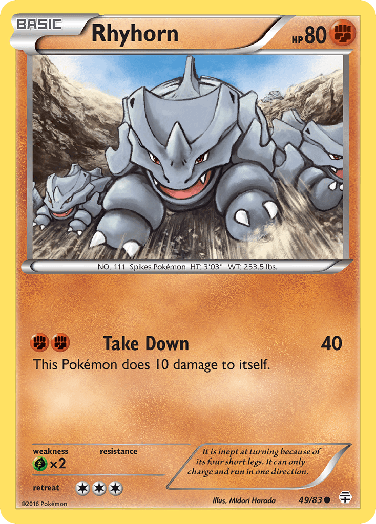 Rhyhorn Pokémon card