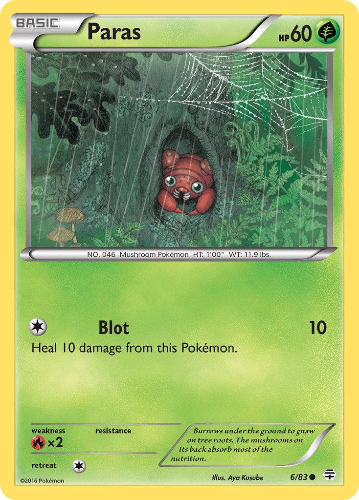 Paras Pokémon card