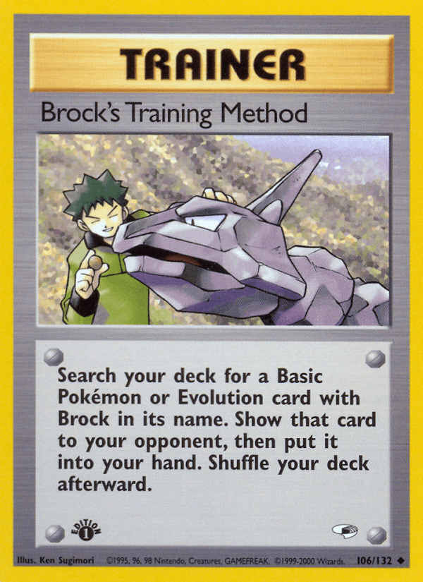 Brock's Training Method Pokémon card