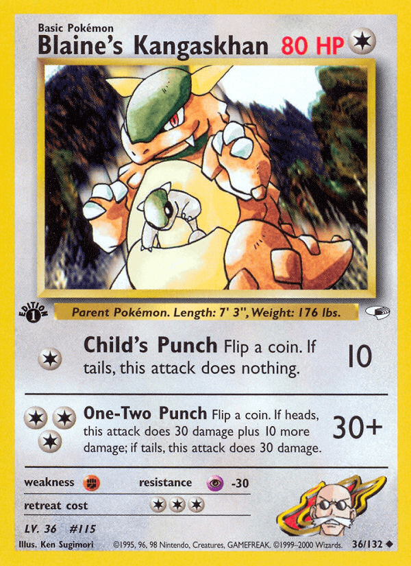 Blaine's Kangaskhan Pokémon card