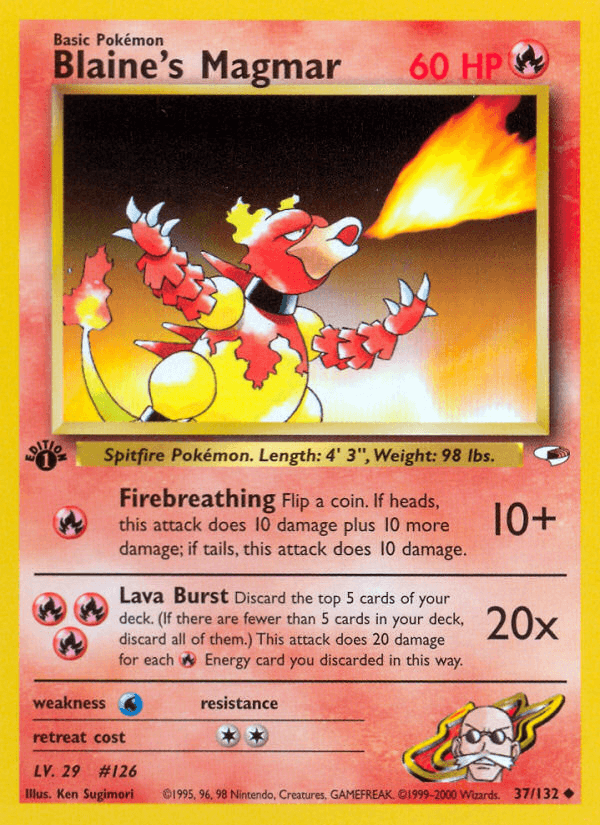 Blaine's Magmar Pokémon card