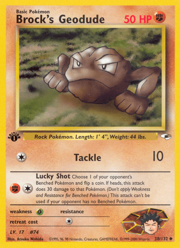 Brock's Geodude Pokémon card