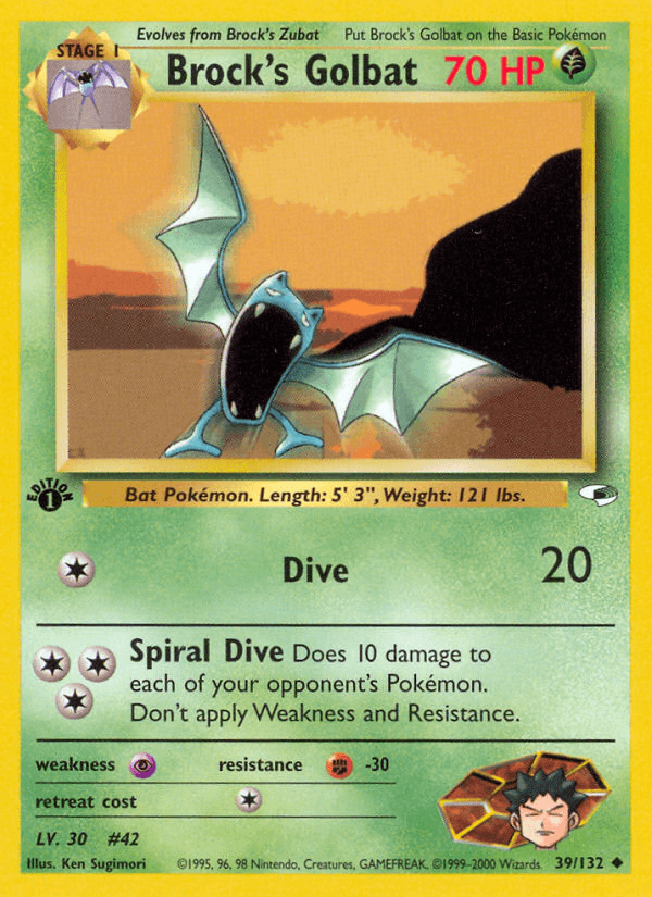 Brock's Golbat Pokémon card