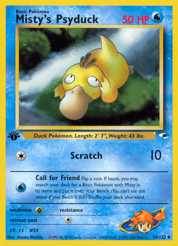 Misty's Psyduck Pokémon card