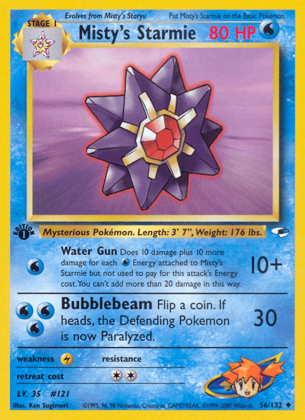 Misty's Starmie Pokémon card