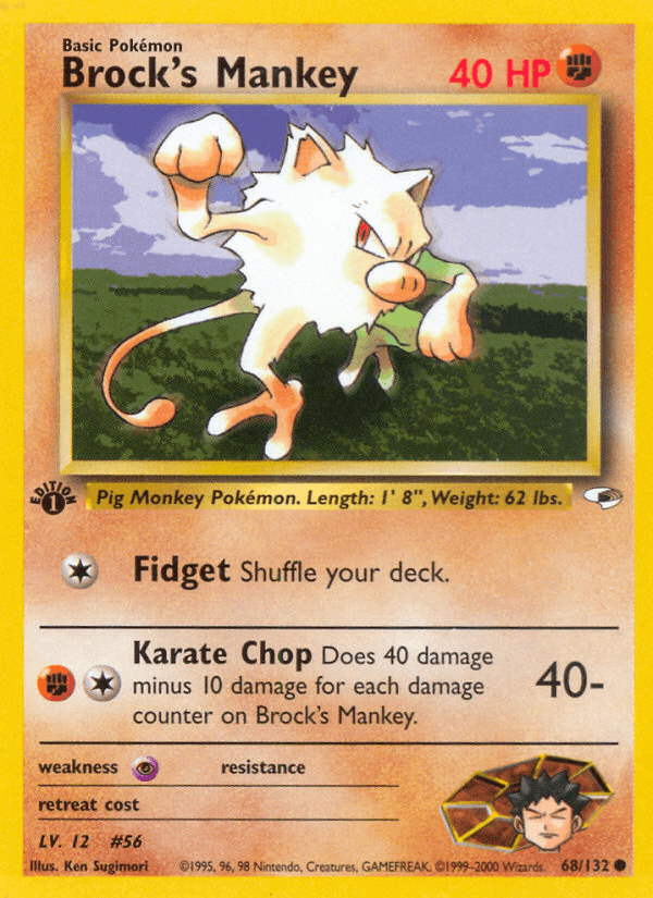 Brock's Mankey Pokémon card