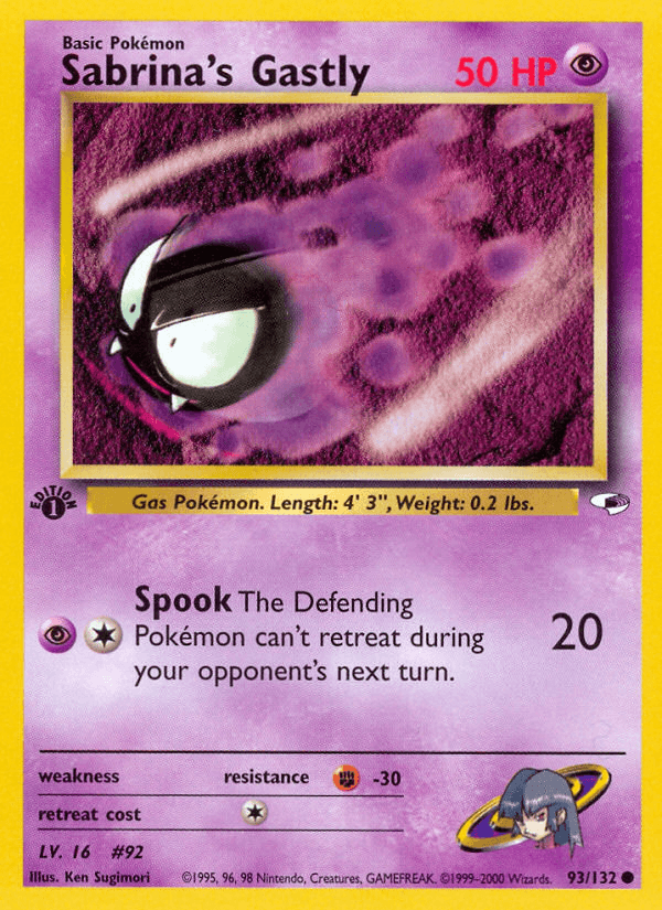 Sabrina's Gastly Pokémon card