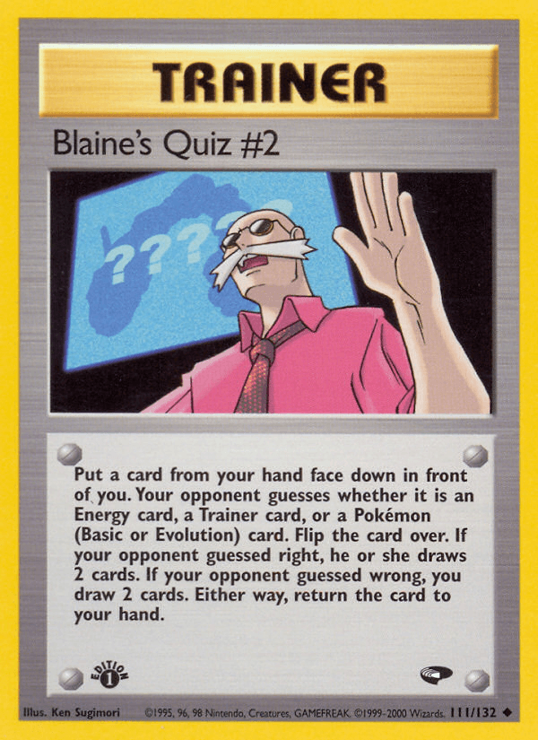 Blaine's Quiz #2 Pokémon card