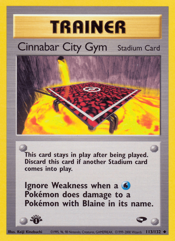 Cinnabar City Gym Pokémon card