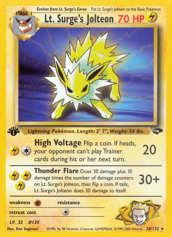 Lt. Surge's Jolteon from Gym Challenge