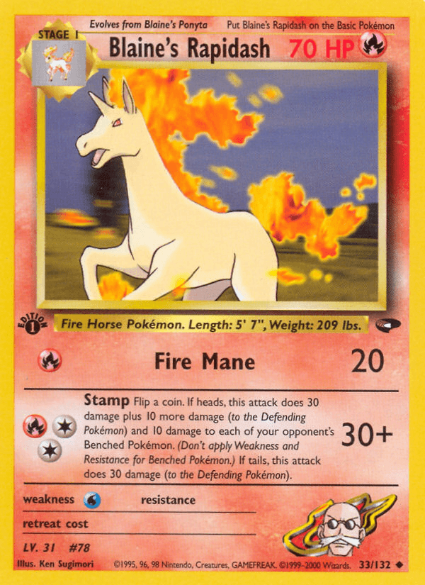 Blaine's Rapidash Pokémon card