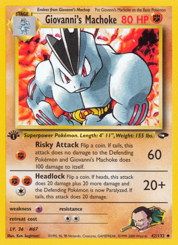 Giovanni's Machoke Pokémon card