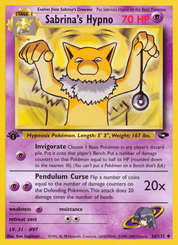 Sabrina's Hypno Pokémon card