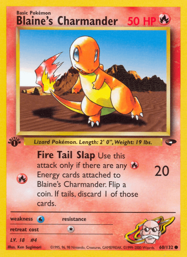 Blaine's Charmander Pokémon card