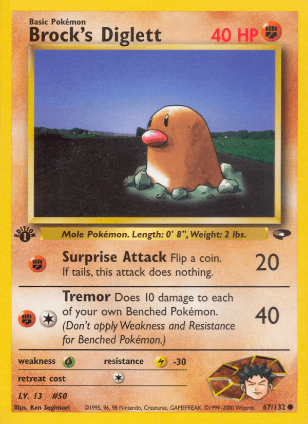 Brock's Diglett Pokémon card