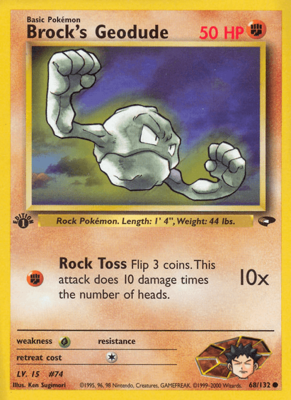 Brock's Geodude Pokémon card