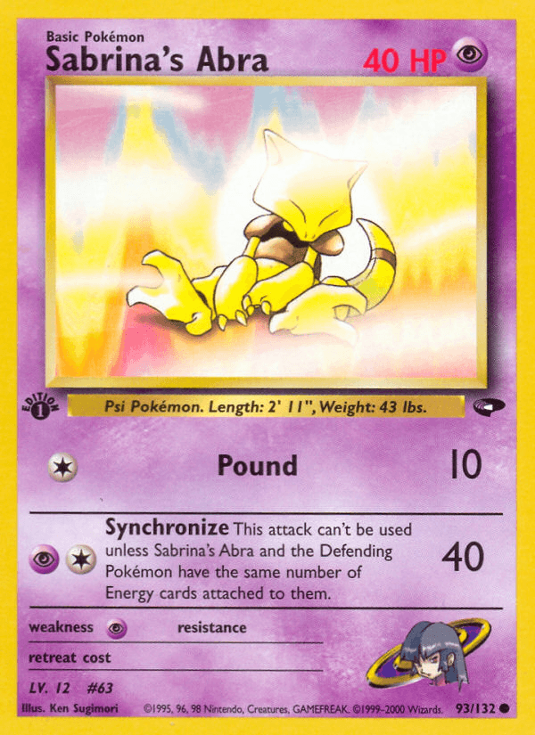 Sabrina's Abra Pokémon card
