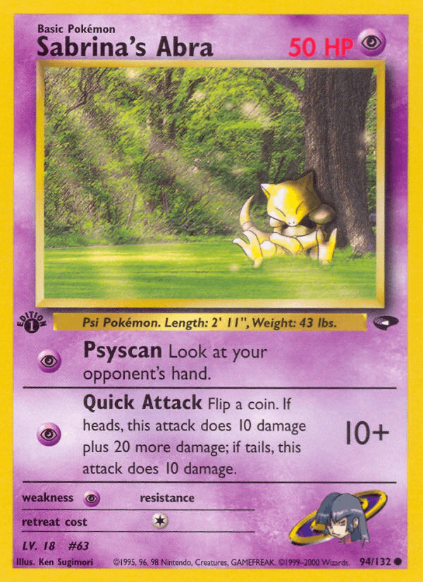 Sabrina's Abra Pokémon card