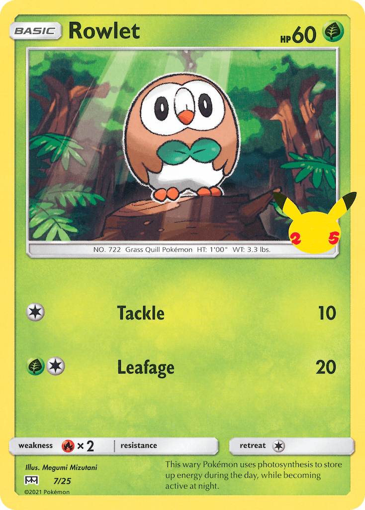 Rowlet Pokémon card
