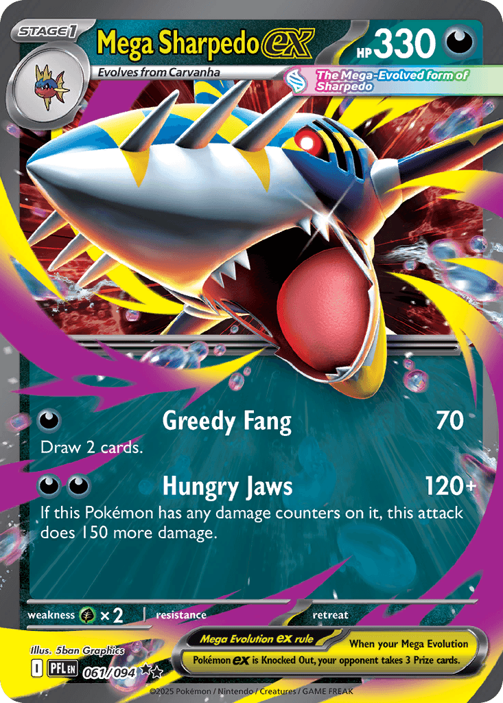 Mega Sharpedo ex Pokémon card