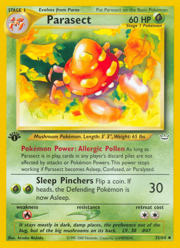 Parasect Pokémon card