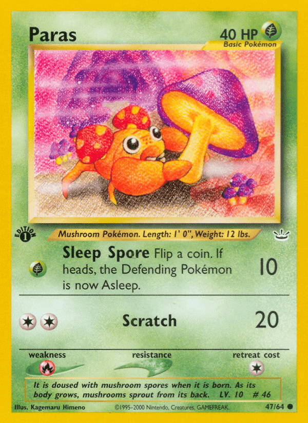 Paras Pokémon card