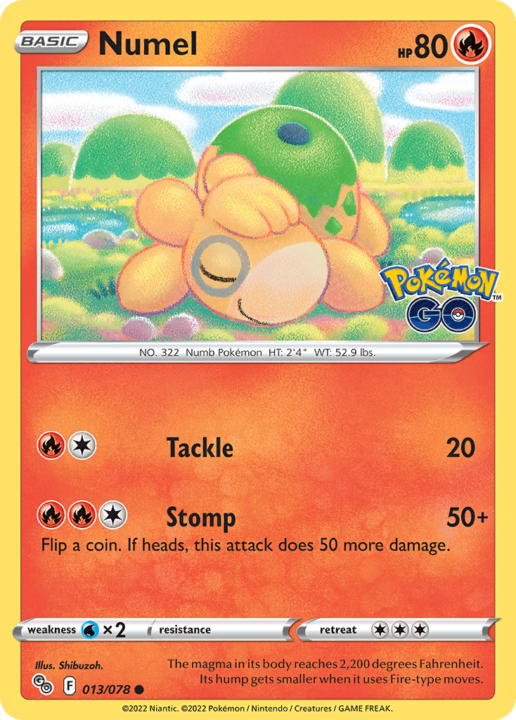 Numel Pokémon card