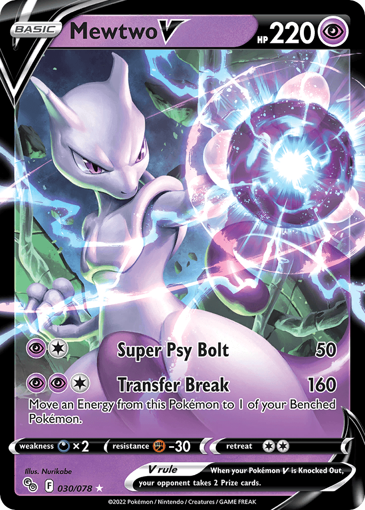 Mewtwo V — Rare Holo V