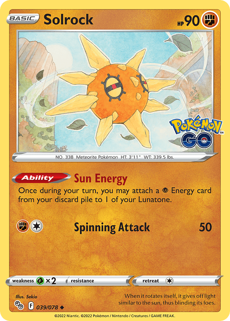 Solrock Pokémon card