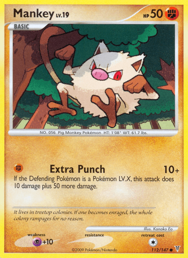 Mankey Pokémon card