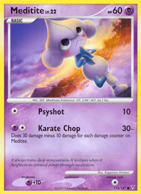 Meditite Pokémon card