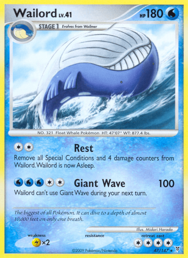 Wailord Pokémon card