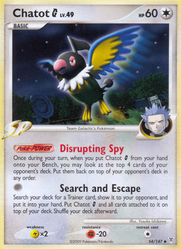 Chatot G Pokémon card