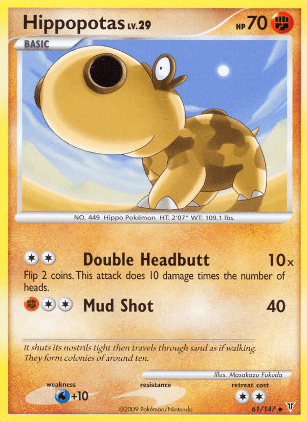 Hippopotas Pokémon card
