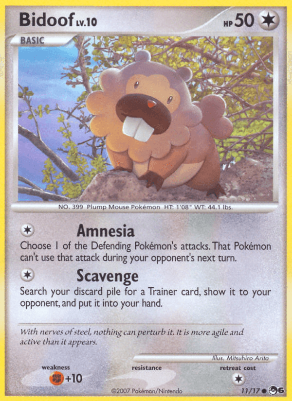 Bidoof Pokémon card
