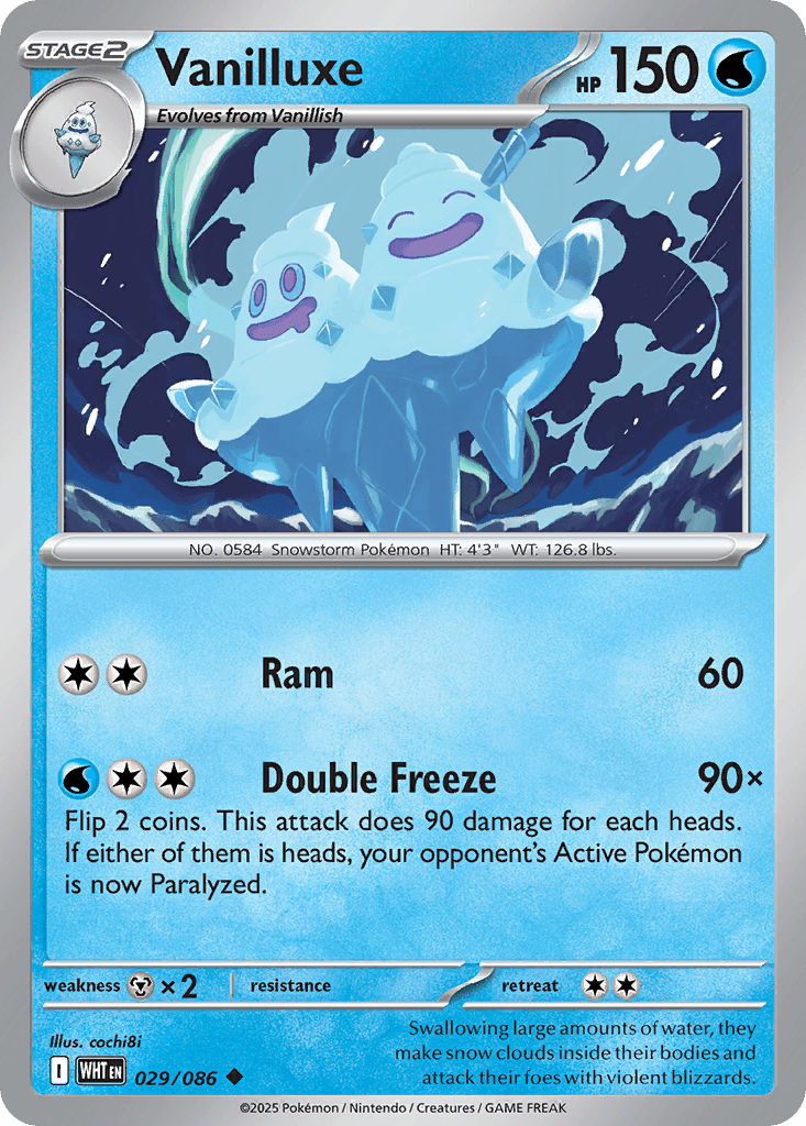 Vanilluxe Pokémon card