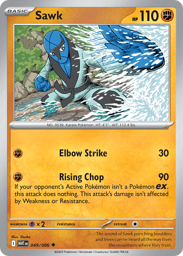 Sawk Pokémon card